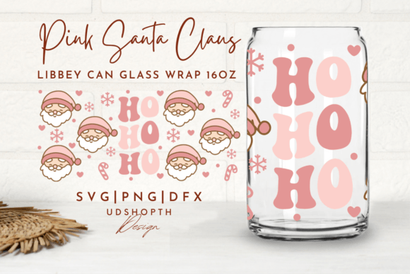 A Creative Blend: The Pink Santa Claus Glass SVG in Crafts & Graphics