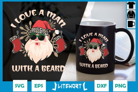 A Festive Beard Santa Graphic for Holiday Crafts