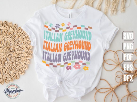 A Groovy Retro Italian Greyhound for Your Embroidery Projects