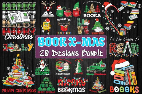 Book Christmas Bundle SVG for Crafts and Graphics
