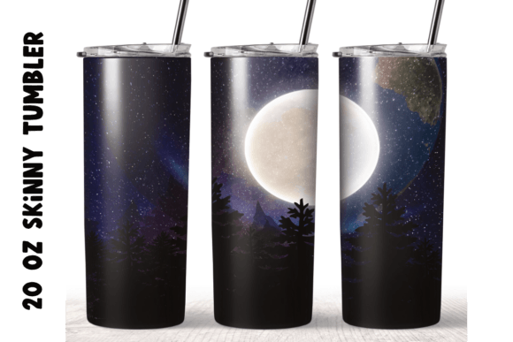Crafting Blog Graphics with a Moon Night Sky Tumbler Sublimation Asset