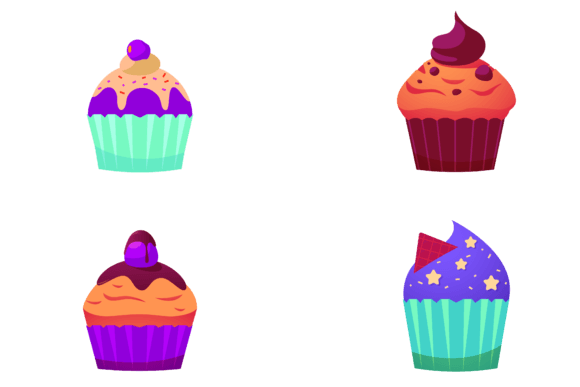 Cupcake Decorations for Crafters and Merchandise Graphics