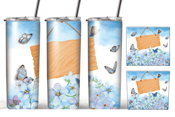 Flowers Butterfly Graphics for Craft and Branding Projects