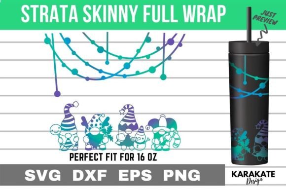 Gnome Party Strata Skinny Wrap for Crafts and Graphics