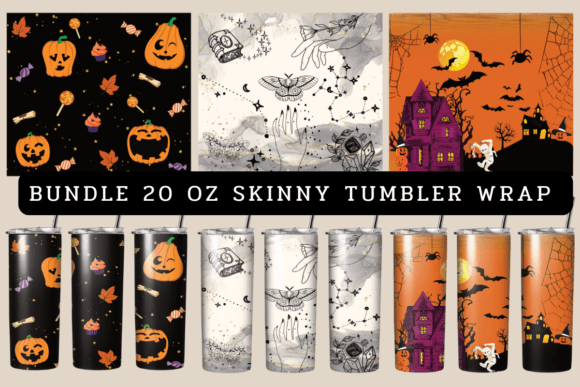 Halloween Bundle Tumbler Wrap: A Graphic Design Asset for Seasonal Marketing