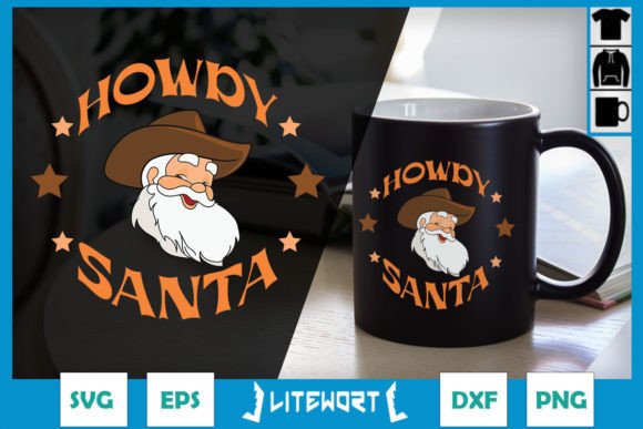 Howdy Cowboy Santa SVG: A Crafty Graphic for Festive Content