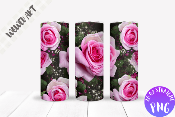Pink Roses Graphics for Crafters and Sublimation Designs