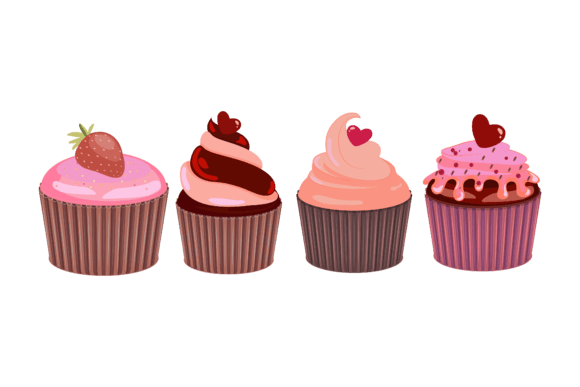 This Valentine Cupcake Graphic is a Cute Seasonal Asset