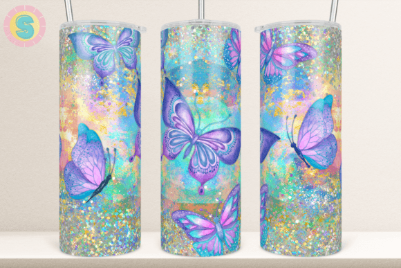 Turning a Colorful Butterfly Glitter Tumbler Wrap into Brand Magic