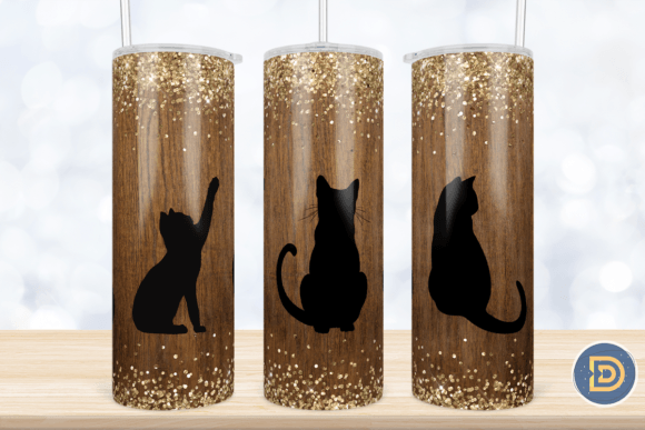 Wood Cat Glitter Graphics for Crafters
